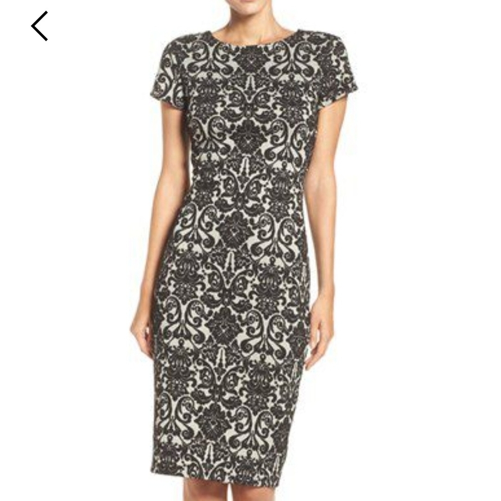 Felicity & Coco Black and Cream Midi Dress